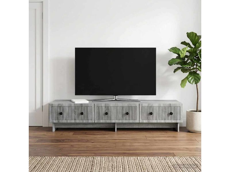  Meuble tv - banc tv - meuble de rangement 147 x 34,5 x 30 cm sonoma gris bois d'ingénierie  - Conforama B