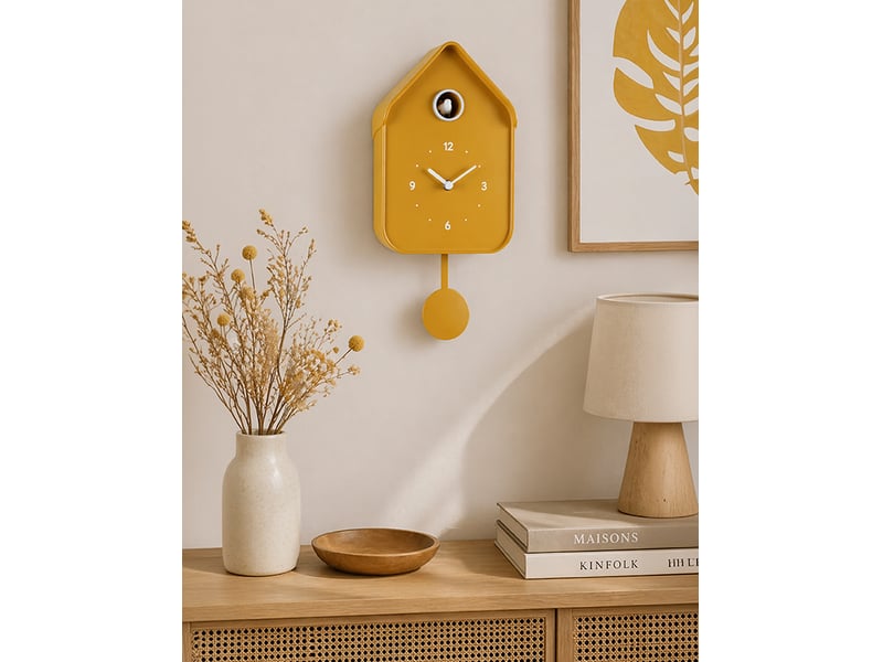 Horloge coucou jaune 20.6x39cm  - Conforama C