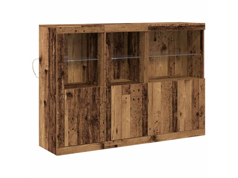  Buffet - bahut - meuble de rangement led bois ancien 142,5 x 37 x 100 cm bois d'ingénierie  - Conforama A