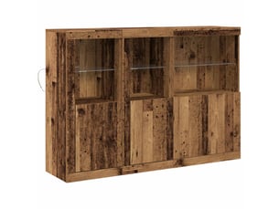 Buffet - bahut - meuble de rangement led bois ancien 142,5 x 37 x 100 cm bois d'ingénierie