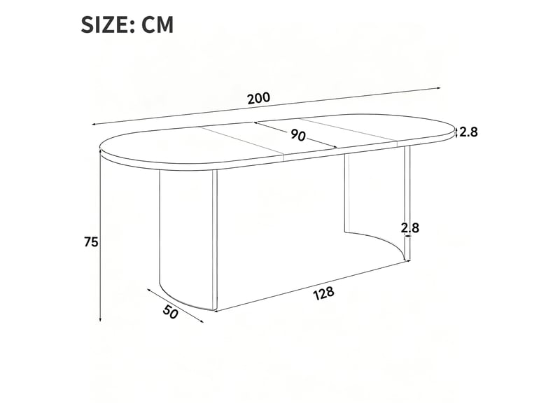 Table à manger 200x90x75cm pour 6 à 8 personnes, plateau épais aux angles arrondis, pieds incurvés, style épuré, effet noyer evarich - Conforama C
