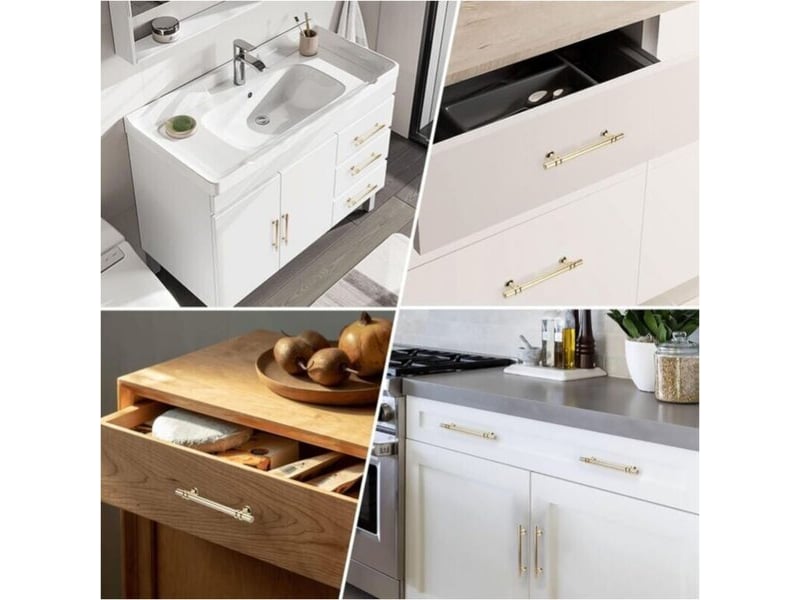  Lot 10 poignées zinc doré 160mm, cuisine salle de bain chambre  - Conforama C