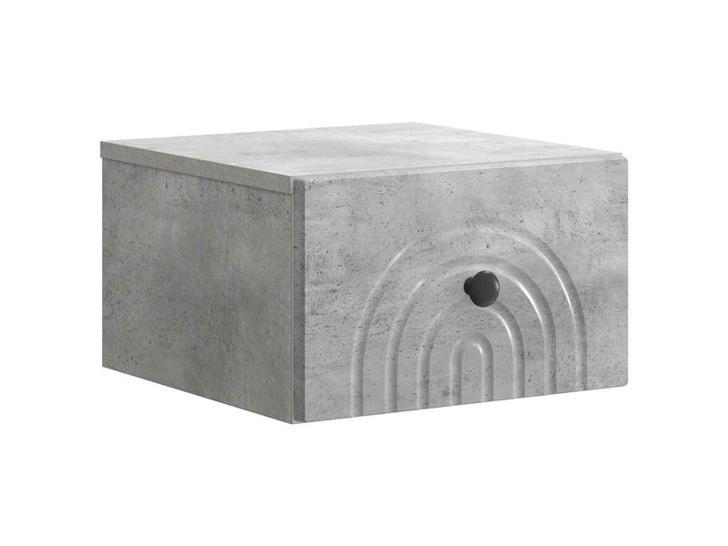  Table de chevet - cabinet de chevet - table de nuit mural gris béton 33 x 34,5 x 20 cm  - Conforama A