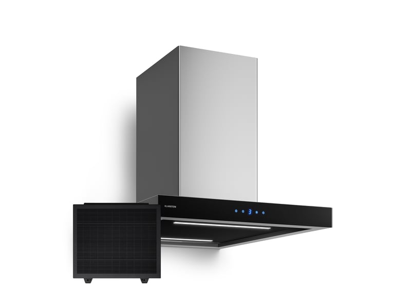  Klarstein valeria hotte aspirante îlot évacuationrecyclage d'air design élégant 600m³h 60 cm inox  - Conforama A