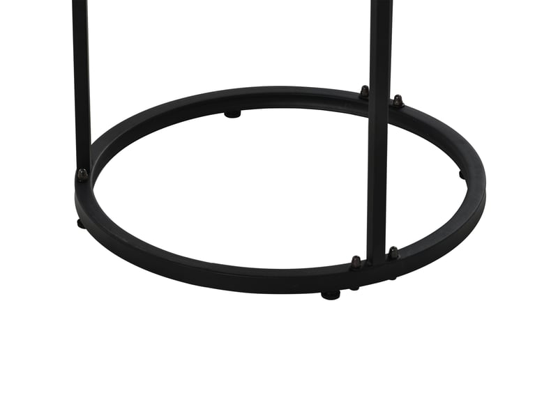  Tables basses gigognes rondes en mdf et métal pour salon ø50×70,5 cm et ø45,5×44 cm noyer noir  - Conforama D