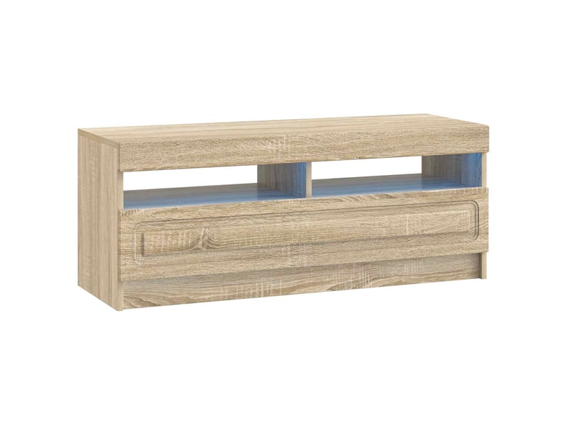  Meuble tv - banc tv - meuble de rangement led utrecht 3 pcs chêne sonoma bois d'ingénierie  - Conforama E