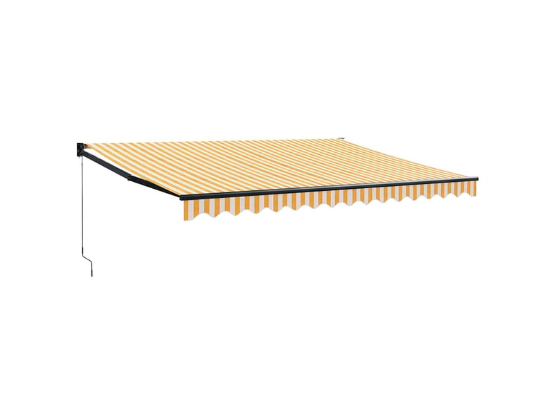Auvent rétractable, store banne, marquise jaune et blanc 4x3 m tissu et aluminium - Conforama A