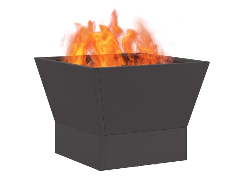Brasero exterieur, foyer camping noir 40x40x35 cm acier patiné - Conforama C