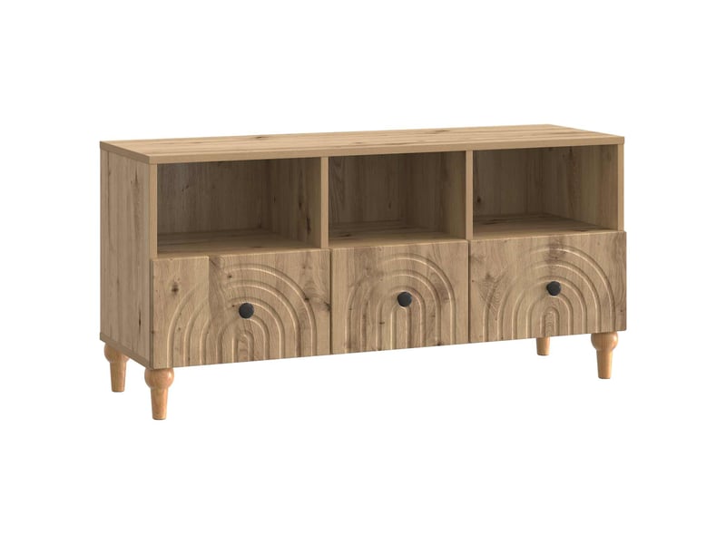  Meuble tv - banc tv - meuble de rangement 102 x 34,5 x 50 cm chêne artisanal bois d’ingénierie  - Conforama A