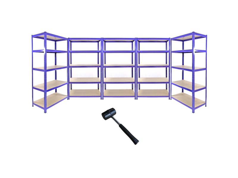  Monster racking - 5 rayonnages t-rax en acier sans boulons bleus 90cm x 45cm x 180cm 7008(5)#7100 - Conforama A