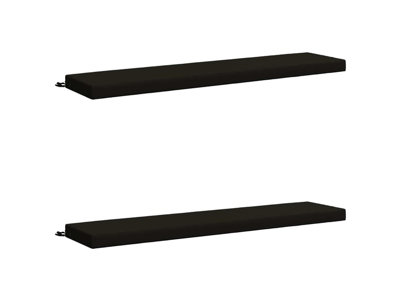  Lot de 2 coussins de banc, coussins d'assise soest 100 % polyester noir cf57307  - Conforama A