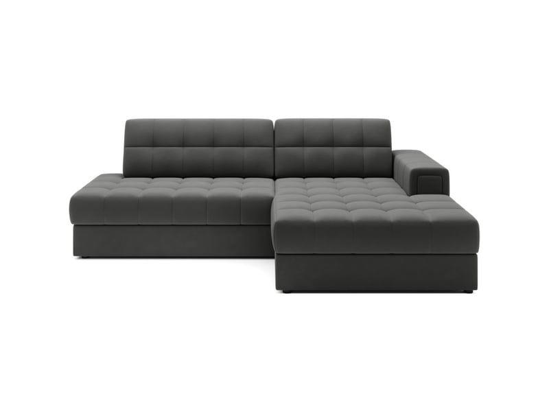  Canapé d'angle convertible cubito gris 240 cm avec coffre et couchage  - Conforama A