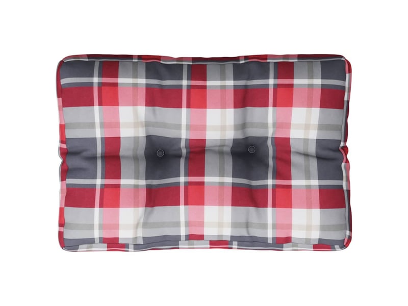  Coussin de palette, coussin de chaise, coussin de canapé motif à carreaux rouge 50x40x12 cm tissu cf55375  - Conforama A
