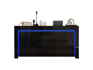 Buffet 2 porte(s)  3 tiroir(s) LPOSPI  - 140 cm coloris noir 