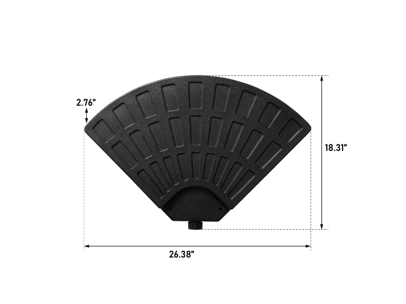  Plaques de lestage pour parasol déporté 26,38 x 18,31 x 2,76 po par plaque – noires – 4 pièces à remplir  - Conforama C