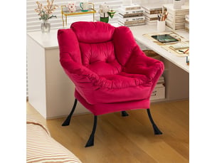 Fauteuil relax manuel  <strong>COVREO </strong> Velours rouge