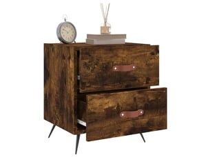 Lot de 2 tables de chevet - cabinet de chevet - table de nuit chêne fumé 40x35x47,5cm bois d’ingénierie