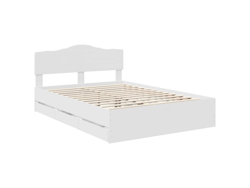  Lit double- lit adulte -  cadre de lit avec tiroir blanc 160 x 200 cm bois ingénierie  - Conforama C