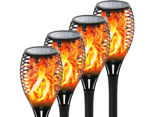 Lot de lampes torche à led solaires imperméables, lampes solaires à flamme clignotante, éclairage de décoration de paysage, pour chemin de