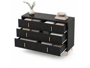 Chiffonnier 6 tiroir(s)    HAVRYA  coloris bicolore largeur 120 cm hauteur 77 cm