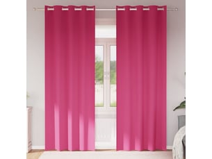 Lot de 2 rideaux occultants, rideaux black-out avec anneaux rose vif 260 x 140 cm cf44766