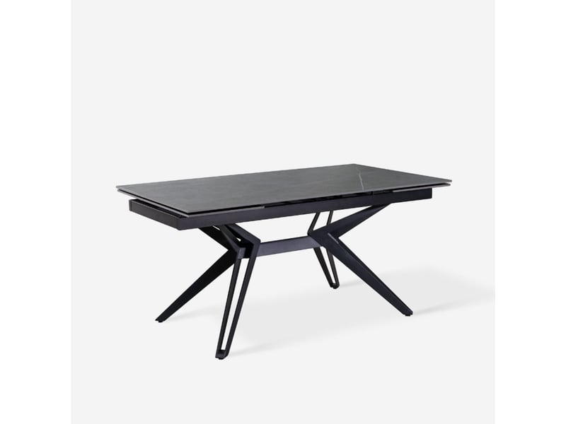 Table extensible en céramique et métal 160240x90 iulius - gris - marbre calacatta - Conforama A