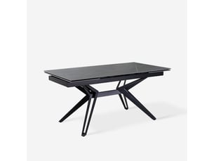 Table extensible en céramique et métal 160240x90 iulius - gris - marbre calacatta