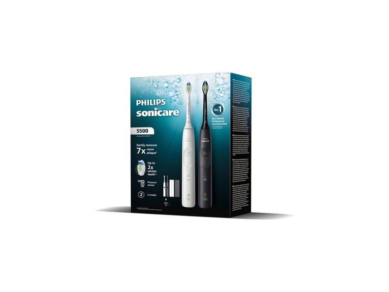  Brosse a dents electrique ultrasonique sonicare 5500 hx711902 adulte 2 modes 2 niveaux avec capteur de pression et minuteur AACYJ28020 - Conforama C