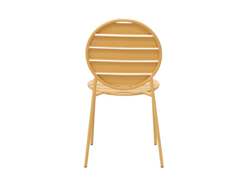  Lot de 2 chaises de jardin dossier rond en métal moutarde - baca  - Conforama E