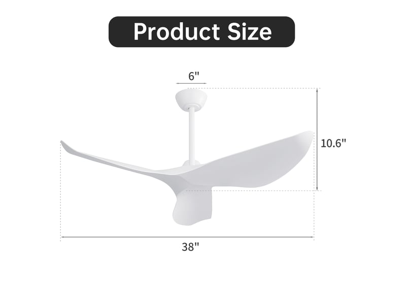 Ventilateur de plafond sans lumière, moteur dc, 96,5 cm, télécommande, intérieurextérieur - Conforama C