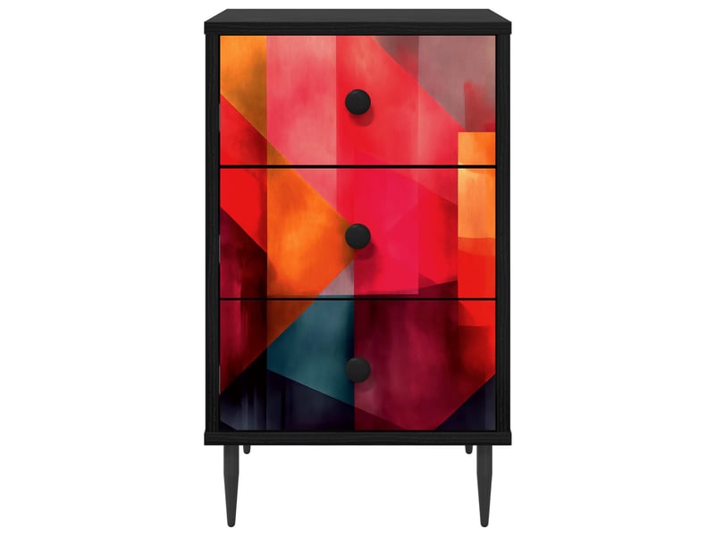  Table de chevet - cabinet de chevet - table de nuit heesch chêne noir 36 x 33 x 61 cm  - Conforama D