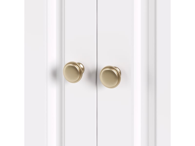  Armoire penderie 90x50x200cm,meuble de rangement avec tringles et 4 étagères,portes battantes,blanc ABC - Conforama D