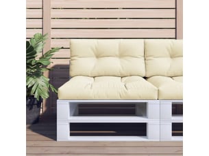 Coussin de palette, coussin de chaise, coussin de canapé crème 80x40x12 cm tissu cf55341