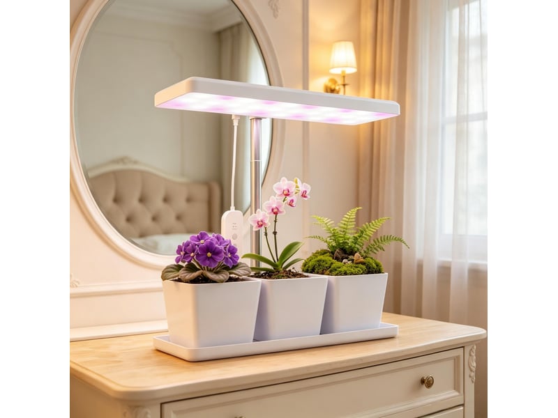  Lampe led de croissance 10 w à spectre complet avec 3 pots de culture blancs  - Conforama E