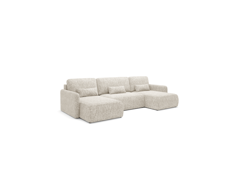  Canapé d'angle convertible livello u gris clair  - Conforama D