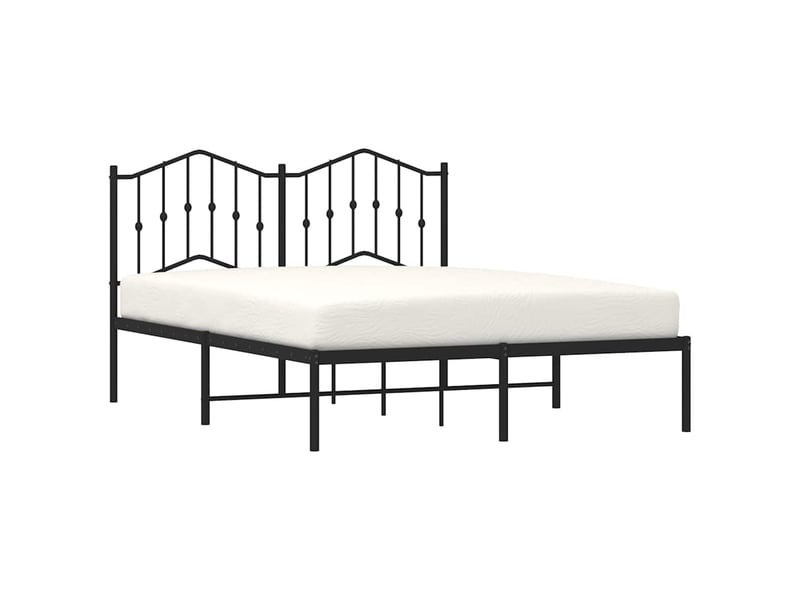  Lit double- lit adulte -  cadre de lit métal sans matelas avec tête de lit noir 140x190cm  - Conforama B