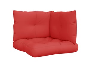 Lot de 3 coussins de palette, coussins de canapé rouge tissu cf59707