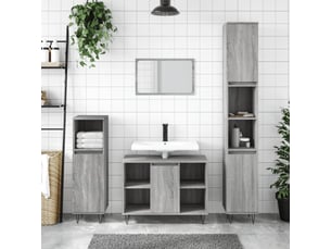 Ensemble de meubles de salle de bain 3 pcs sonoma gris cf63817