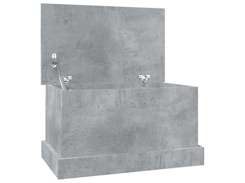  Boîte de rangement, coffre de rangement gris béton 50x30x28 cm bois d'ingénierie  - Conforama A