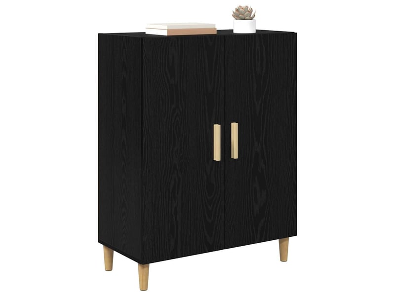  Buffet - bahut - meuble de rangement chêne noir 70 x 34 x 90 cm bois d'ingénierie  - Conforama C