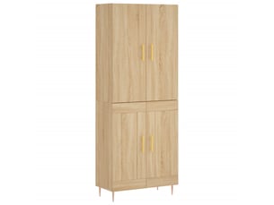 Buffet haut - bahut - meuble de rangement chêne sonoma 69,5x34x180 cm bois d'ingénierie