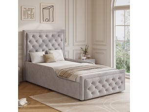 Lit coffre 90x200 cm REDOM coloris gris