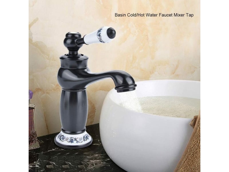  Robinet céramique laiton noir, col long vintage. Eau froidechaude, pour salle de bain et cuisine. Élégant et durable.  - Conforama C