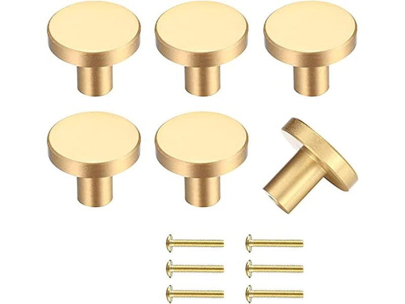  10 unités. Ensemble de boutons de meubles arrondis, 20x25mm, laiton  - Conforama E