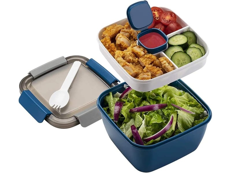  1.1l-lunch box aveccompartiment de subdivision,boite repas adultesenfants,bento lunch box durable,lunch box salade boîtes repas micro onde pour les v  - Conforama A