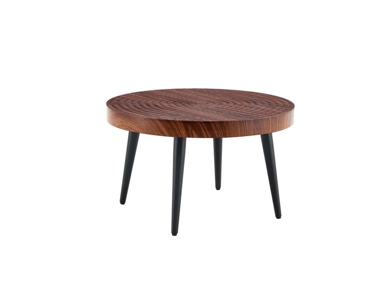 Table basse 60x60x37 cm, plateau de 5 cm, rangement salon, usage polyvalent, pour salon, en mdf et métal, noyer foncé  - Conforama A