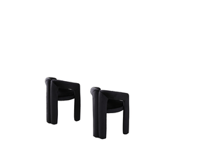 Chaise de salle à manger lot de 2 avec accoudoirs ergonomiques, dossier enveloppant et assise rembourrée en velours noir
