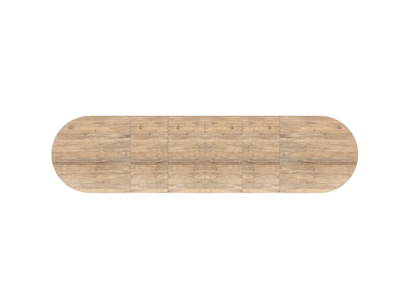 Table à manger ovale extensible 8-16 pers. Effet bois et piètement noir 206-406x103 cm - douro Douro - Conforama E