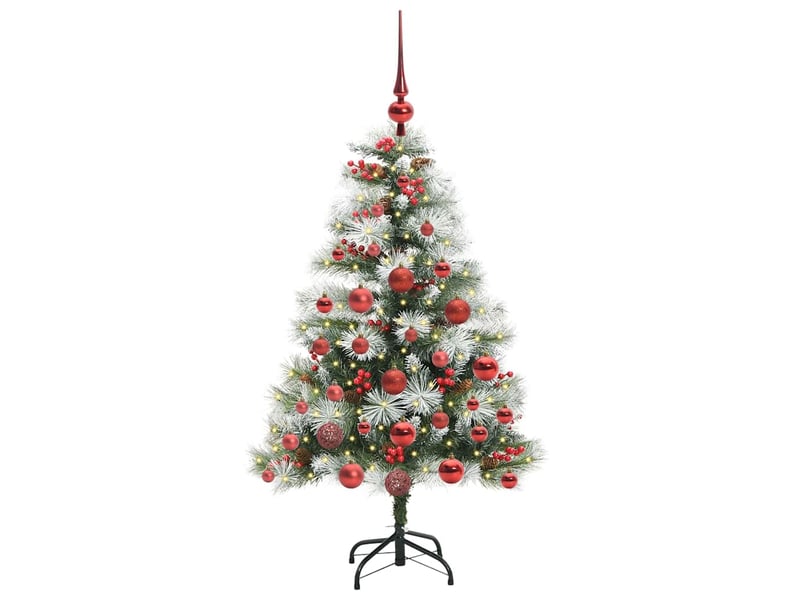  Sapin de noël - arbre de noël artificiel vert et blanc 120 cm  - Conforama C
