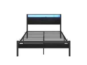 Lit avec rangement 140x200 cm coloris noir